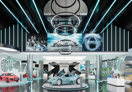 具有時(shí)代感與科技感的汽車展覽空間